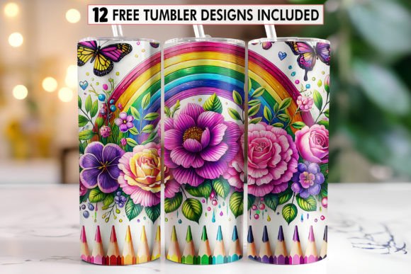 Download Glitter Pencil Teacher Tumbler Wrap - Premium Resources