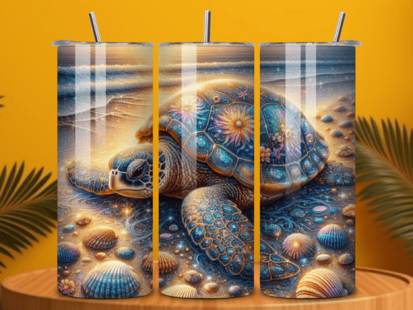 Download Glitter Sea Turtle Beach Tumbler Wrap - Beach tumbler wrap Collection