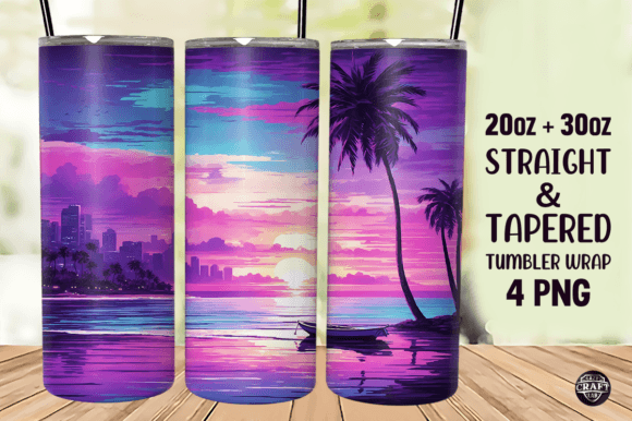 Download Neon Beach Tumbler Wrap 20oz Sublimation - Beach tumbler wrap Collection