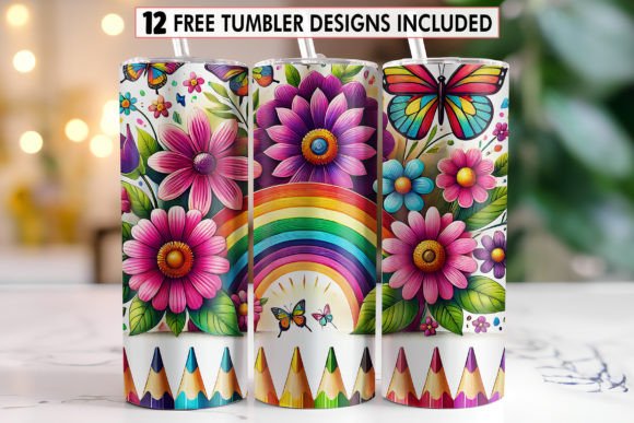 Download Glitter Pencil Teacher Tumbler Wrap - Premium Resources