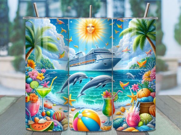 Download Dolphin Cruise Ship Beach Tumbler Wrap - Beach tumbler wrap Collection
