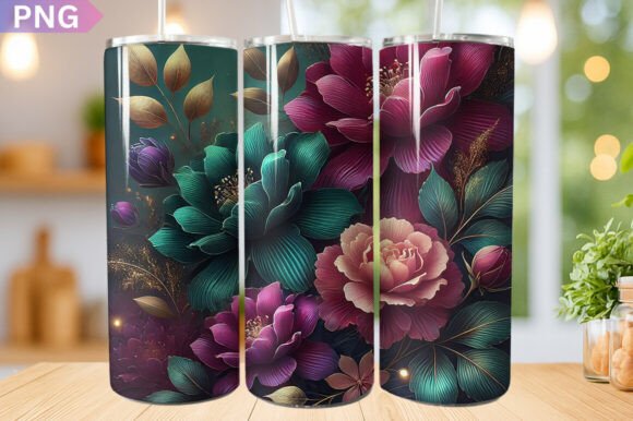 Download Dark Floral Sublimation Tumbler Wrap - Sublimation tumbler wrap Collection