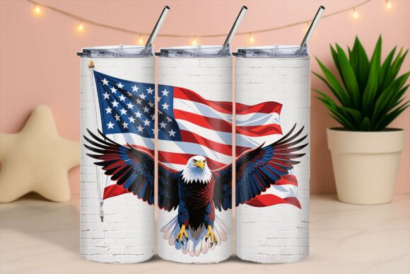 Download Bald Eagle Wings Spread Flag Background Tumbler - Eagle wings spread Collection