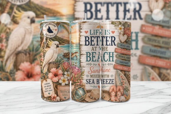 Download Queensland Cockatoo Beach Tumbler Wrap - Beach tumbler wrap Collection