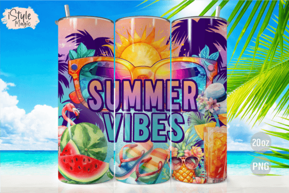 Download Summer Vibes Beach Tumbler Wrap - Beach tumbler wrap Collection